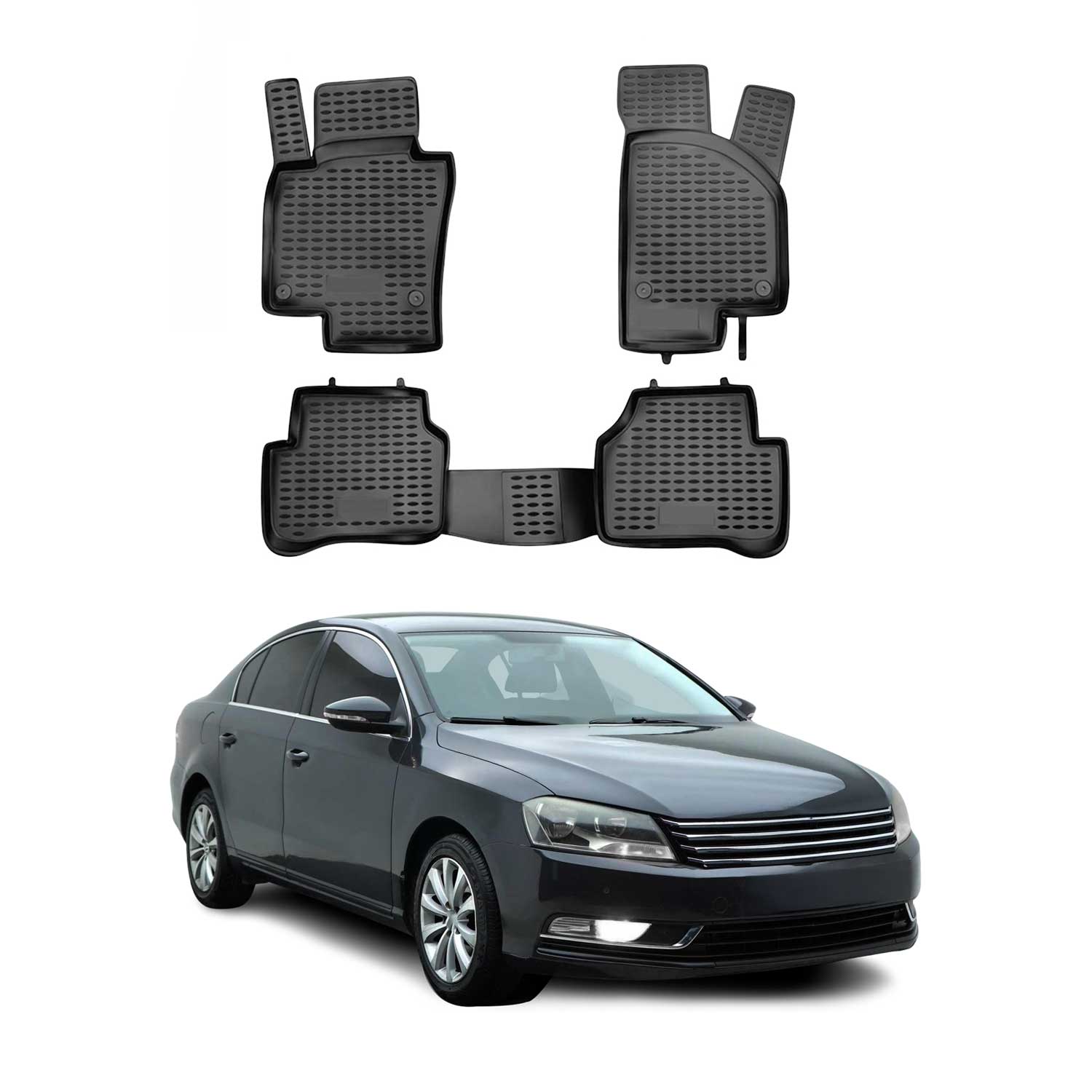 OMAC Tapis de sol pour Volkswagen Passat B7 2011-2015 sur mesure en caoutchouc