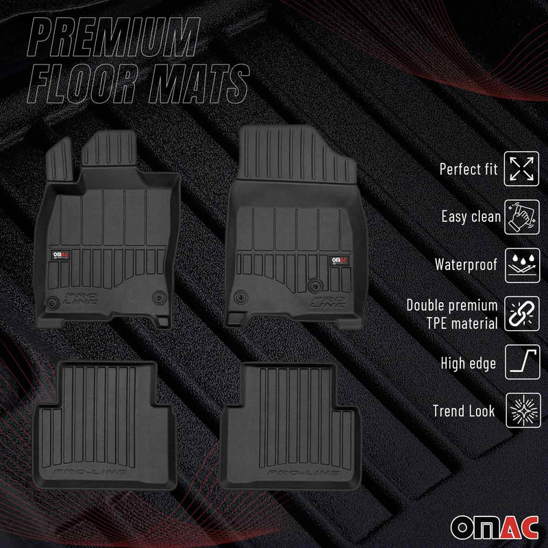 OMAC Tapis de sol en caoutchouc pour Honda Civic X 2017-2021 Noir Premium