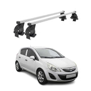 Barres de toit transversales pour Opel Corsa D 2011-2014 Acier Argent