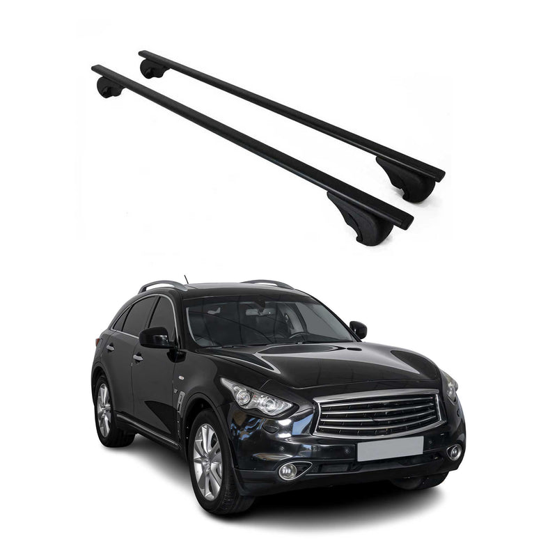 Barres de toit Transversales pour Infiniti QX70 2013-2021 Fer Noir