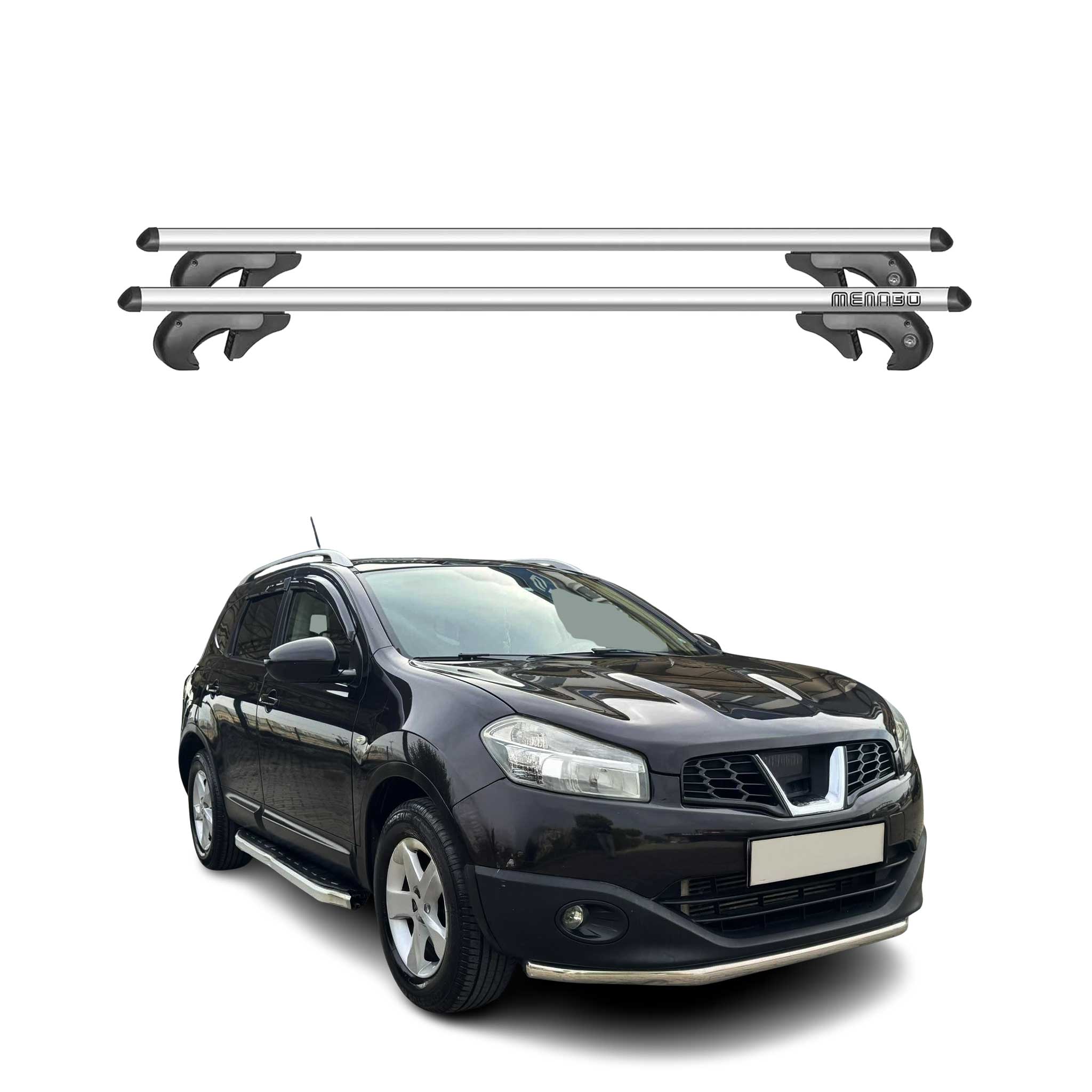 Barres de toit transversales pour Nissan Qashqai +2 J10E 2008-2013 90kg Alu