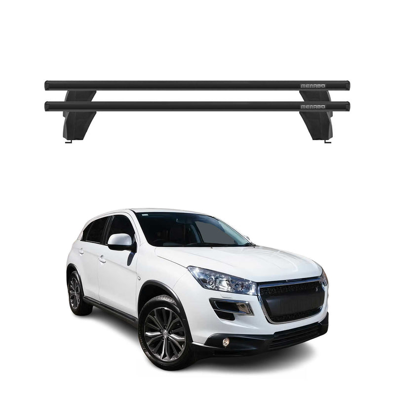 Menabo Barres de toit Transversales pour Peugeot 4008 2010-2013 Noir ABE 2x