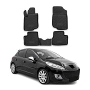 OMAC Tapis de sol pour Peugeot 207 2006-2014 sur mesure en caoutchouc Noir