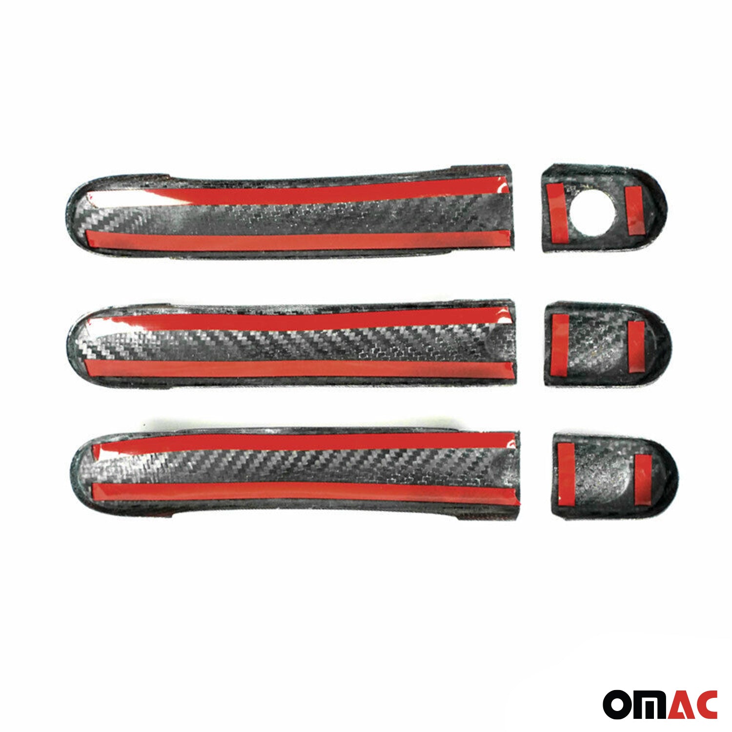 Couverture poignée de porte pour VW Transporter T5 2003-15 3 Portes carbone 6Pcs