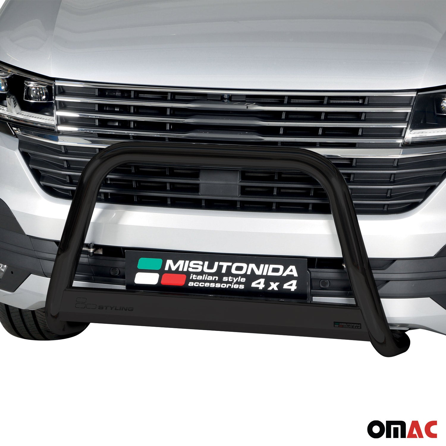 Pare-buffle Avant pour VW T6.1 Transporter 2019-2024 63mm en Acier Noir