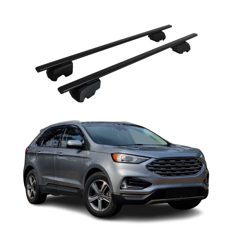 Barres de toit Transversales pour Ford Edge 2015-2023 Fer Noir ABE
