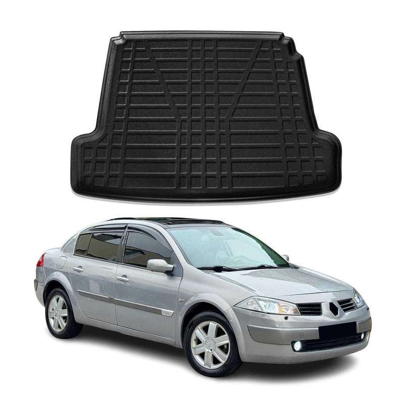 Tapis de Coffre pour Renault Megane 2003-2010 Berline en TPE Noir
