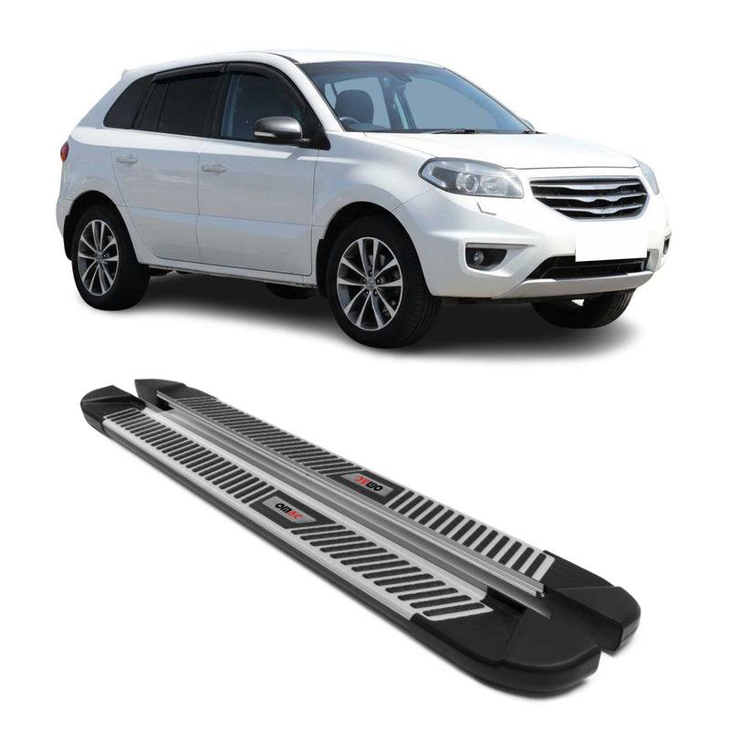 Marchepieds Latéraux pour Renault Koleos 2007-2017 Noir Gris Aluminium 2Pcs