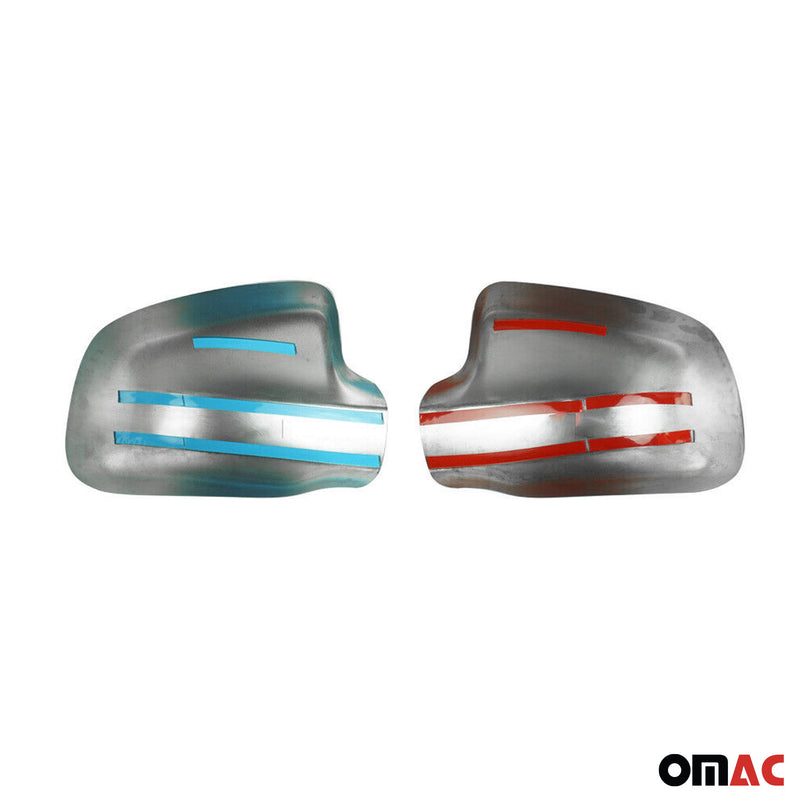 Coques de Rétroviseurs pour Dacia Logan MCV 2006-2013 en Acier Chromé Argent