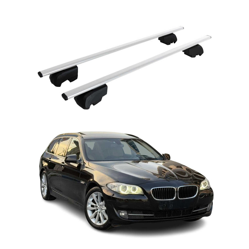 Barres de toit transversales pour BMW Série 5 F11 Break 2009-2017 Fer Argent