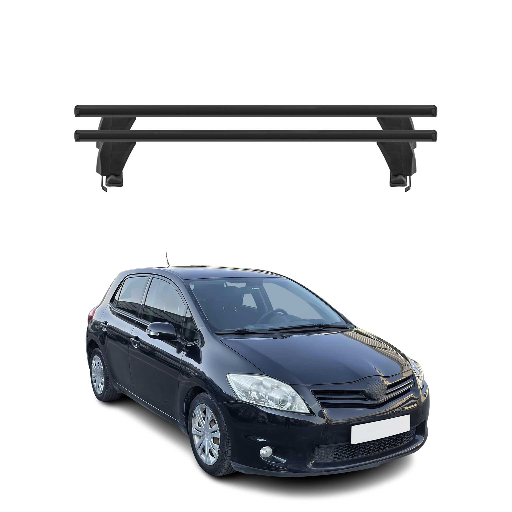 Menabo Barres de toit Transversales pour Toyota Auris 2006-2012 Noir ABE 2x
