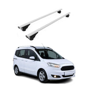 Barres de toit Transversales pour Ford Transit Courier I 2014-2023 Acier Gris 2x