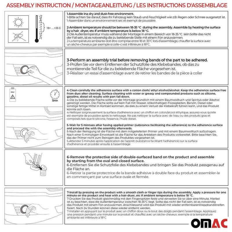 Cadre de Phare Antibrouillard pour Opel Corsa E 2015-2019 en acier inoxydable