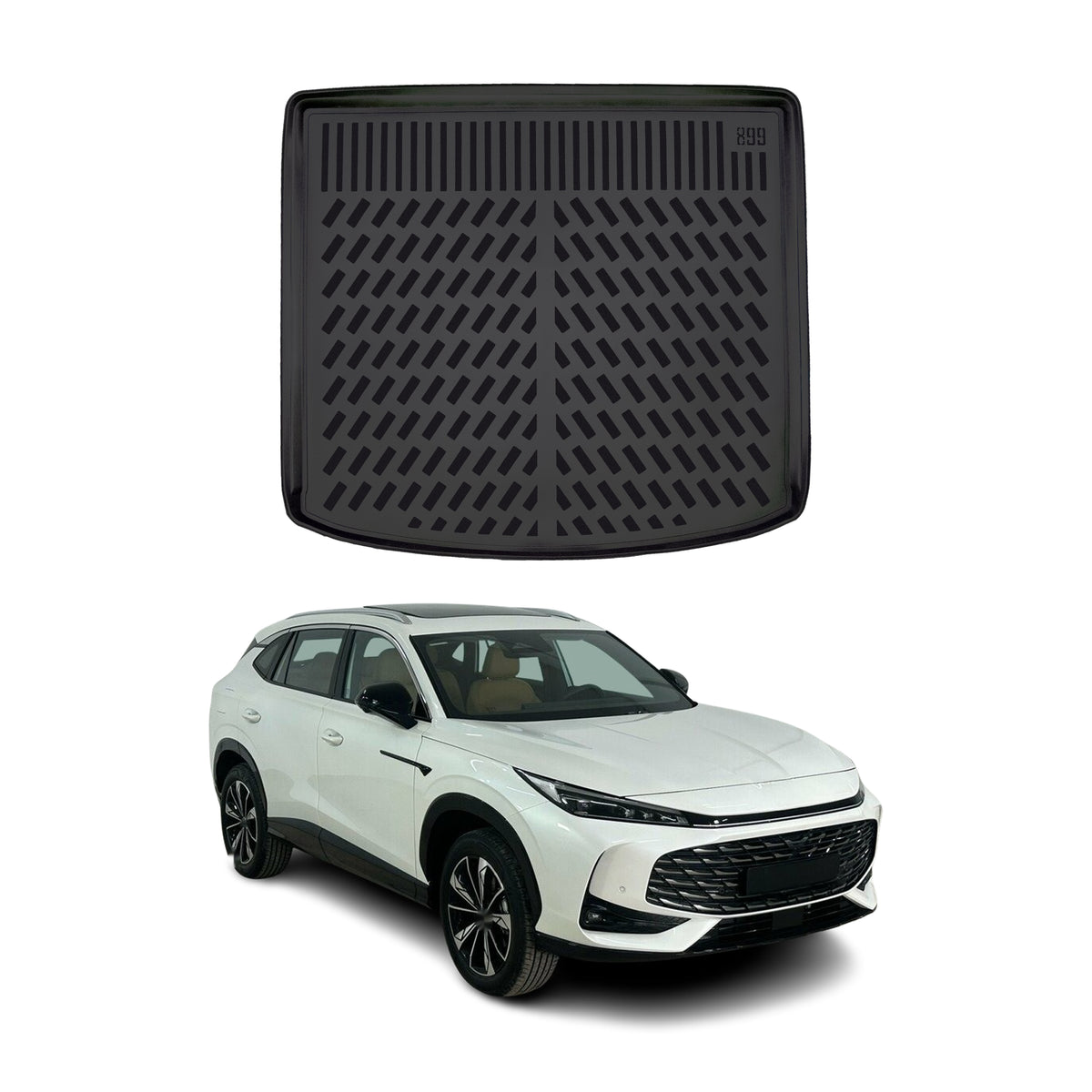 Tapis de coffre pour MG HS PHEV 2025-2027 / MG EHS Noir 3D en Caoutchouc TPE