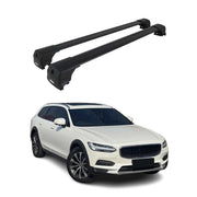 Barres de toit pour Volvo V90 V90 Cross Country 2017-24 Alu ABE Noir 2x