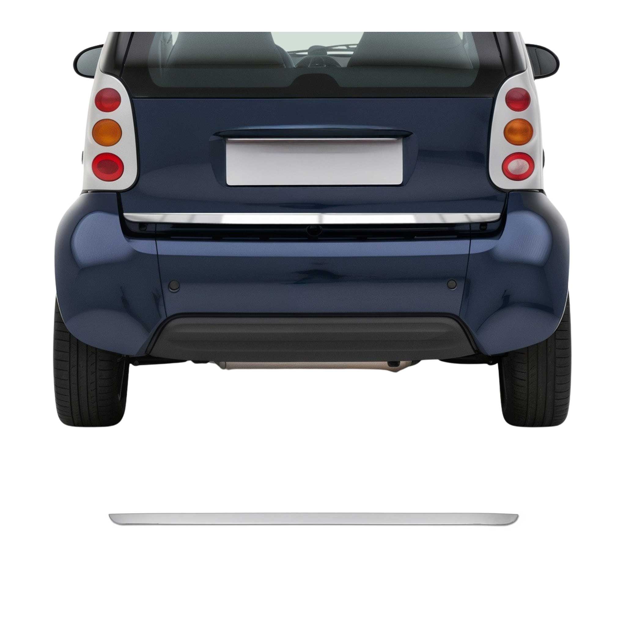 Garniture de Hayon Coffre pour Smart ForTwo 451 2007-2015 acier inox