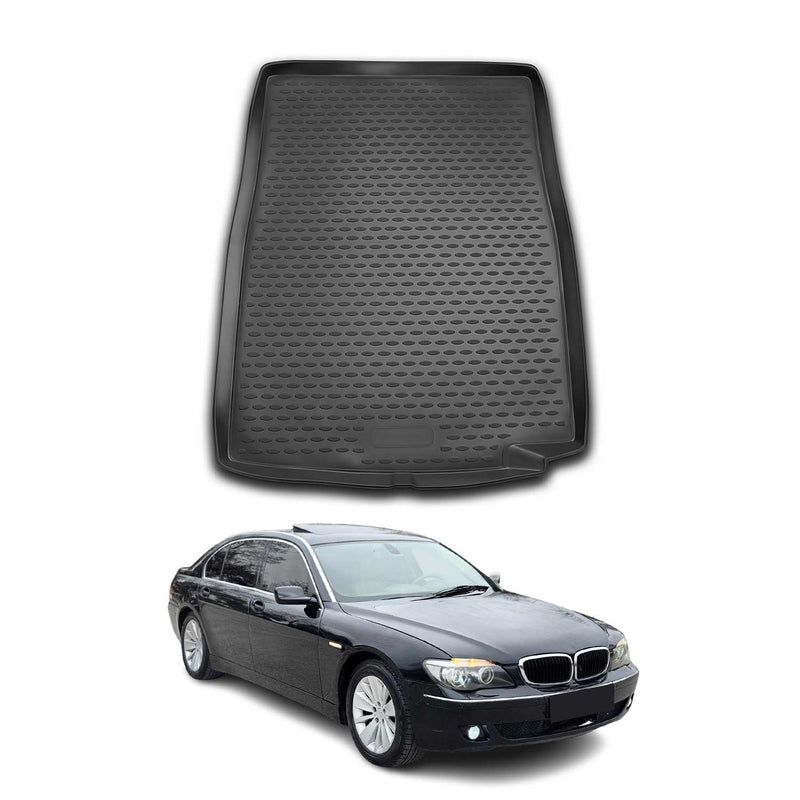 OMAC Tapis de coffre pour BMW Série 7 F01 2008-2015 caoutchouc TPE Noir