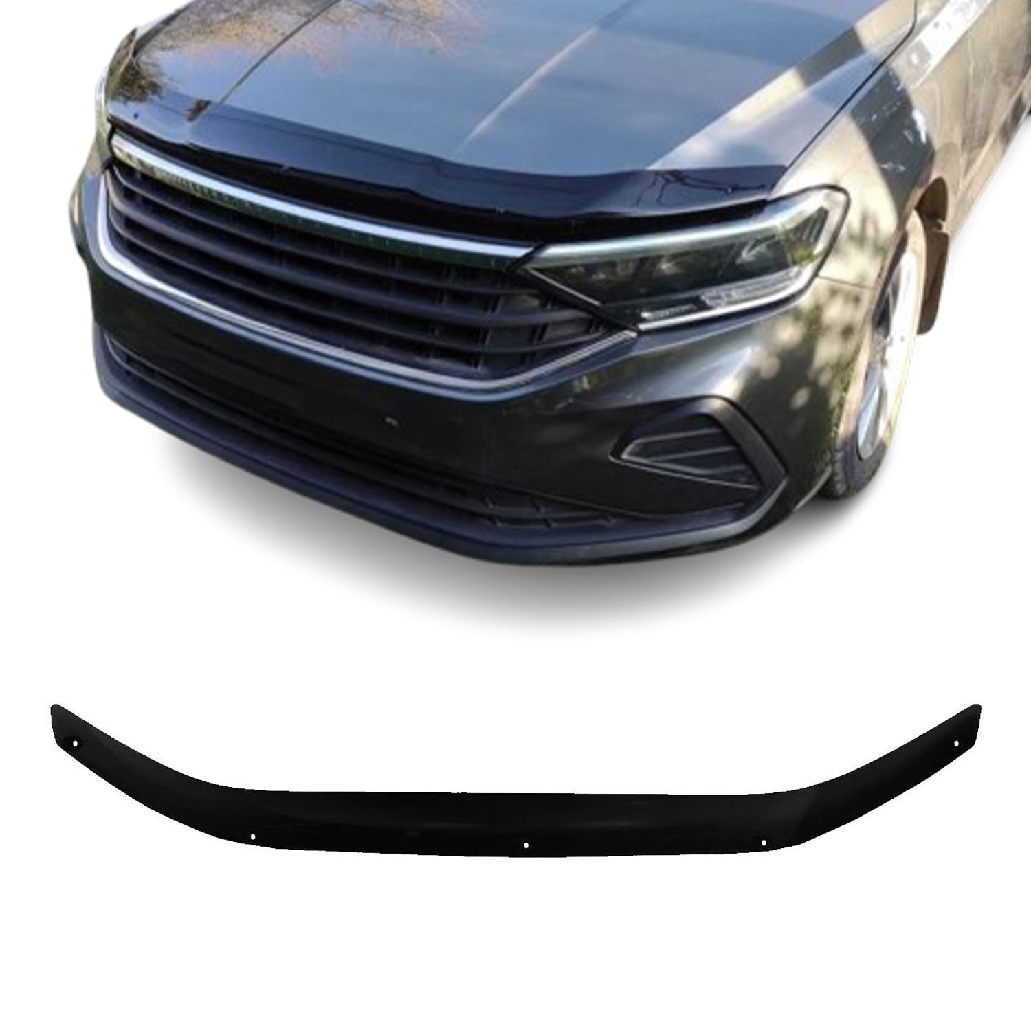 Deflecteurs d'air capot de voiture pour VW Polo 2017-2025 Acrylique foncé Noir