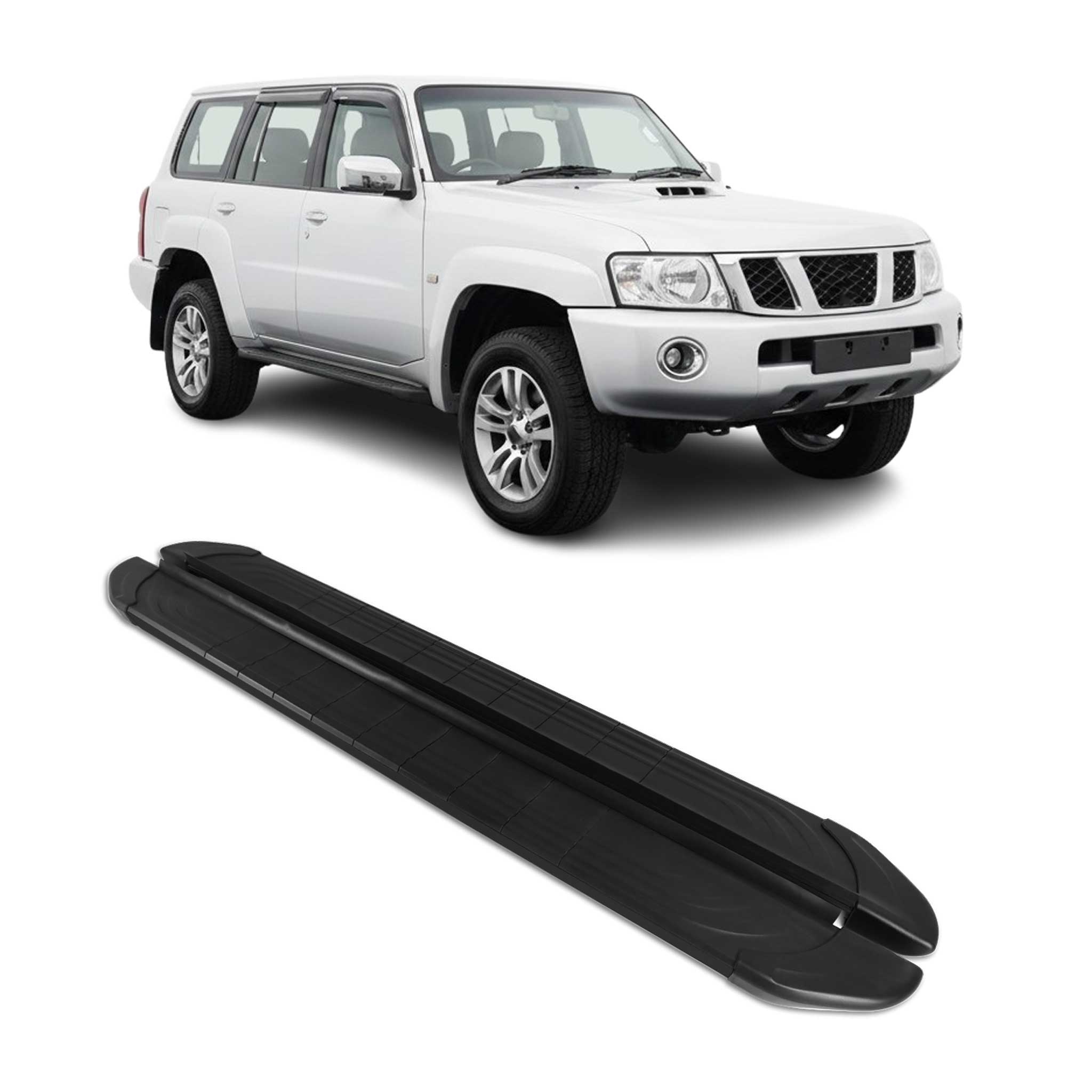 Marchepieds Latéraux pédale pour Nissan Patrol 2010-2024 2Pcs Aluminium Noir