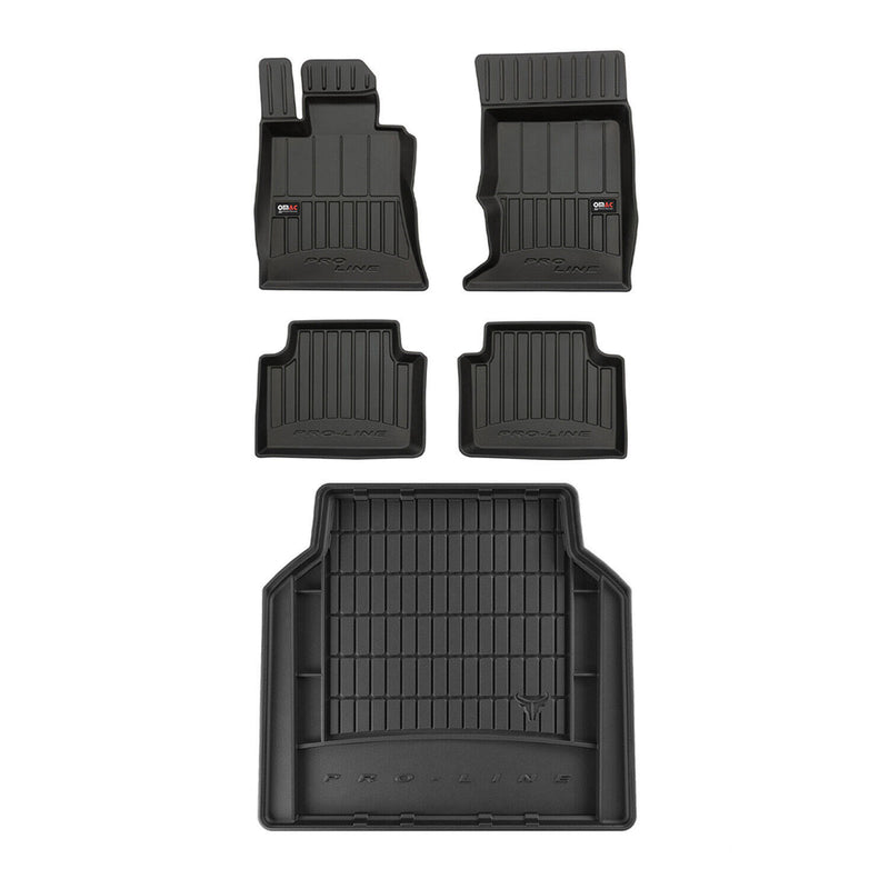 OMAC Kit Tapis de sol et coffre pour Alfa Romeo Giulia 2015-2024 Premium Noir