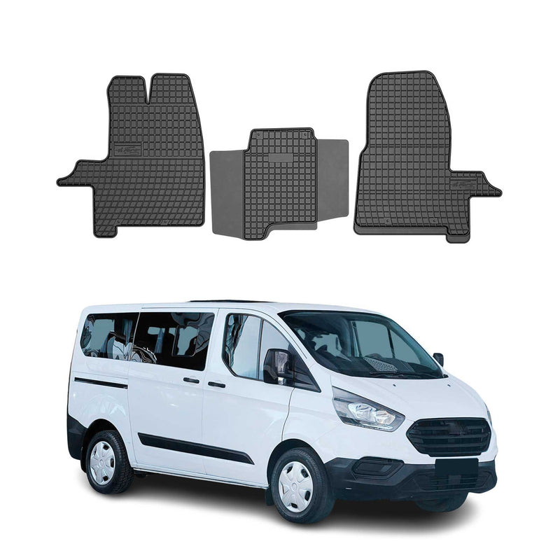 Tapis de Sol pour Ford Transit Custom 2012-2022 Caoutchouc Noir