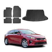 Kit Tapis de sol et coffre pour Kia Ceed 2018-2025 HB TPE Noir