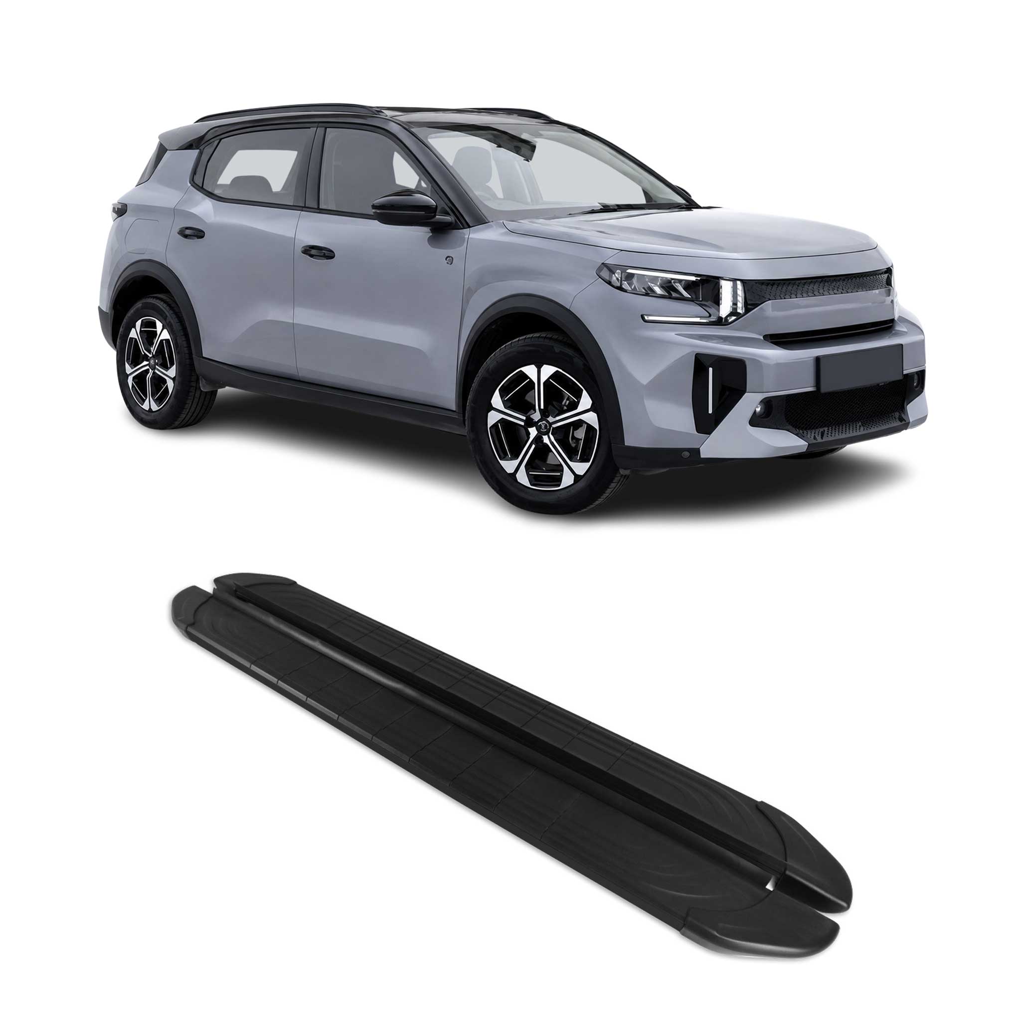 Marche-pieds pour Citroen C3 Aircross / e-C3 Aircross 2024-2026 2x Alu Noir