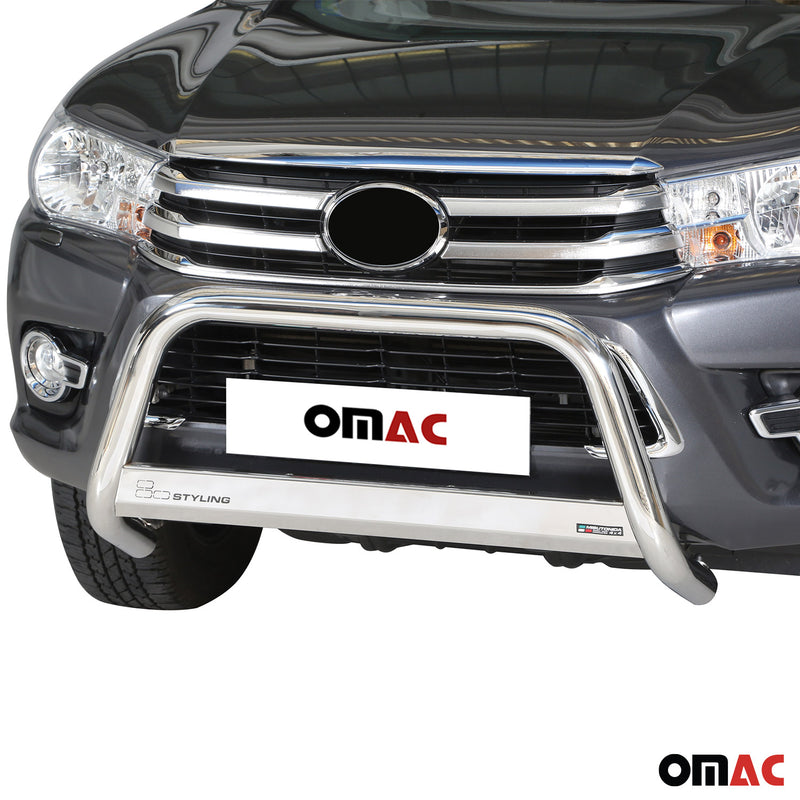 Pare-buffle Avant pour Toyota Hilux 2016-2018 63 mm en Acier Gris