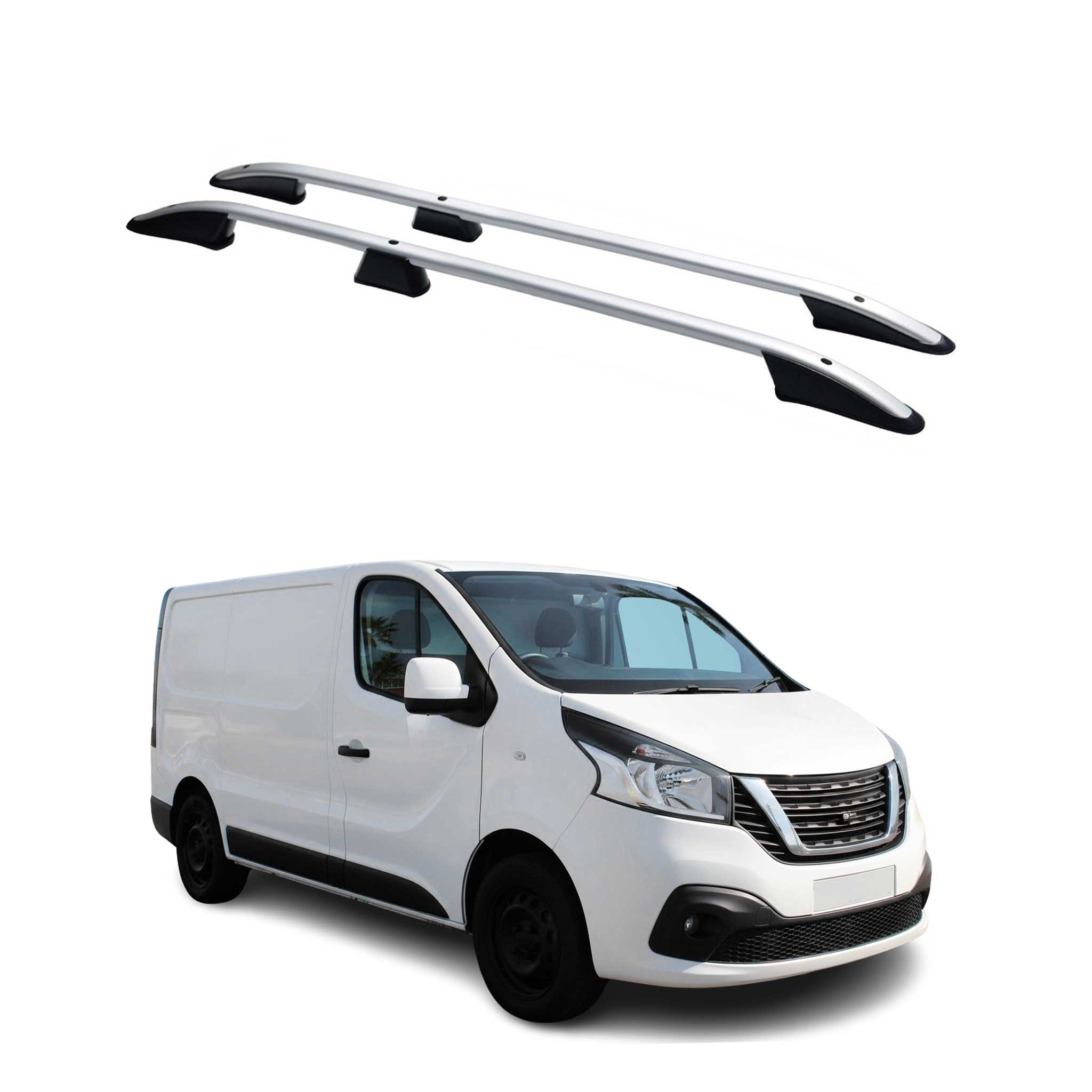 Barres de toit longitudinales pour Nissan NV300 2016-2024 L1 Aluminium Gris