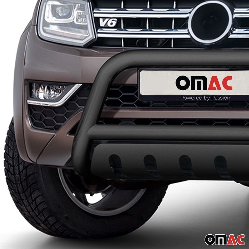 Pare-Buffle Avant Pour VW Amarok 2016-2020 Acier Inox Noir