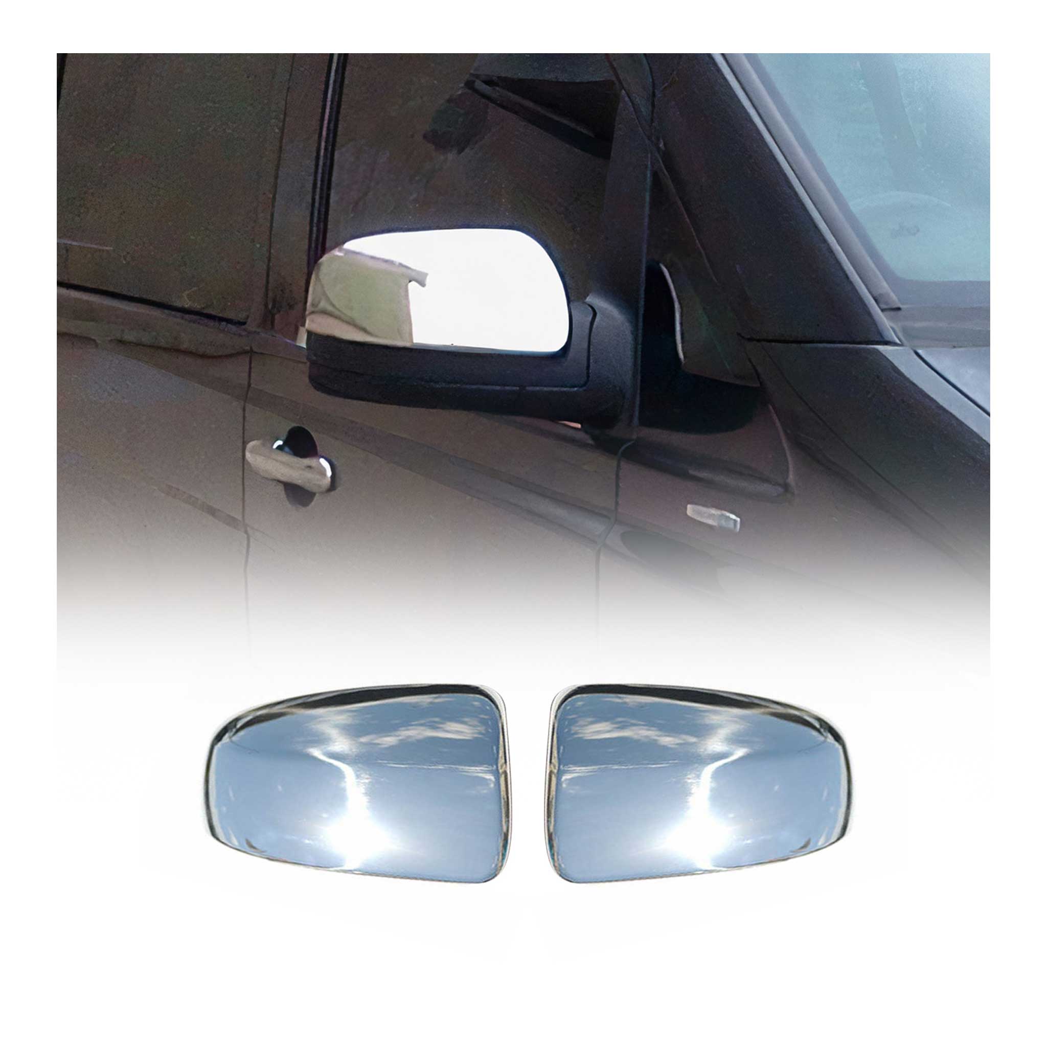 Coques de Rétroviseurs pour Mercedes Vito VW639 2010-2014 en Acier Chromé Argent