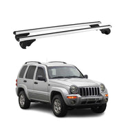 Barres de toit Transversales pour Jeep Cherokee 2001-2007 Aluminium Argent