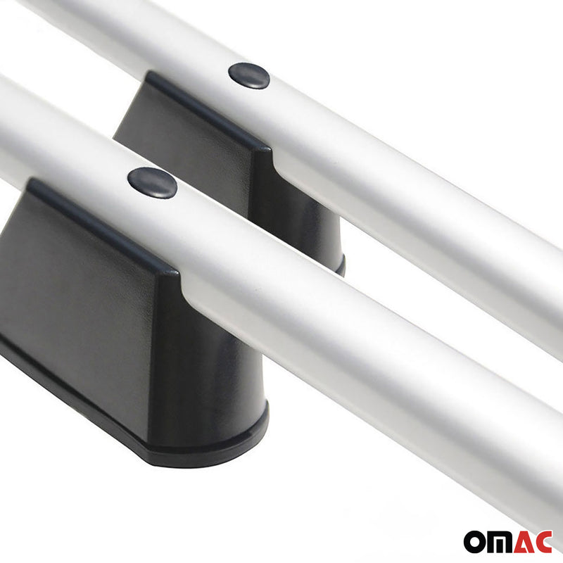 Barres de toit longitudinales pour VW Caddy 2003-2015 L2 Long Aluminium Gris