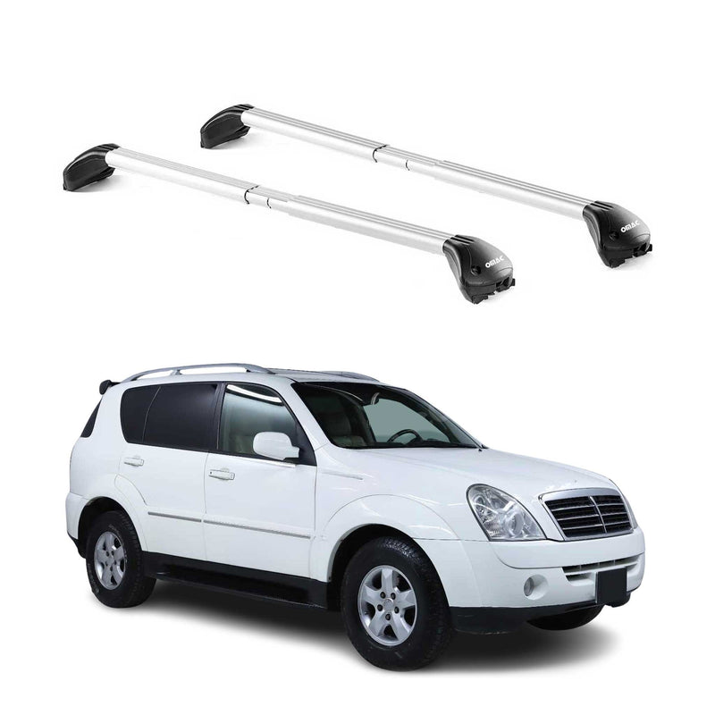 Barres de toit pour Ssangyong Rexton II III 2007-2017 5P Gris Argenté 2x ABE
