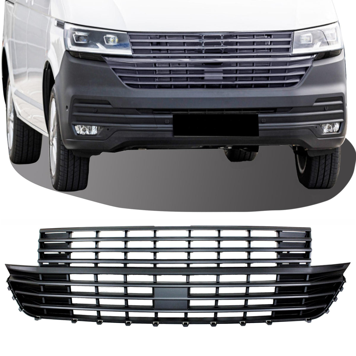 JOM Calandre pour VW T6.1 2019- Noir Mat ohne Emblem ABS