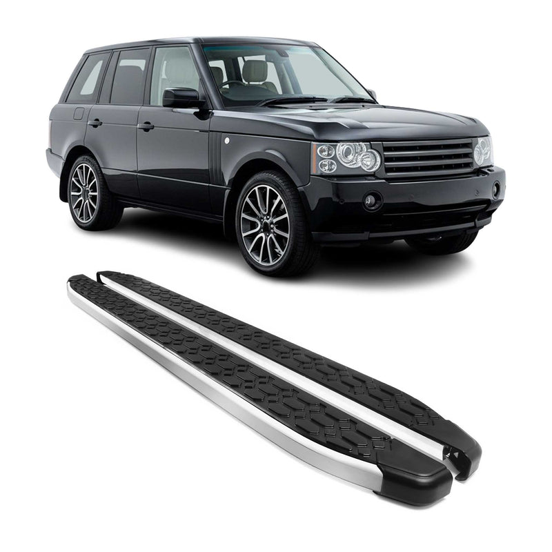 Marchepieds Latéraux pour Range Rover Vogue L322 2002-2012 Gris Noir Aluminium