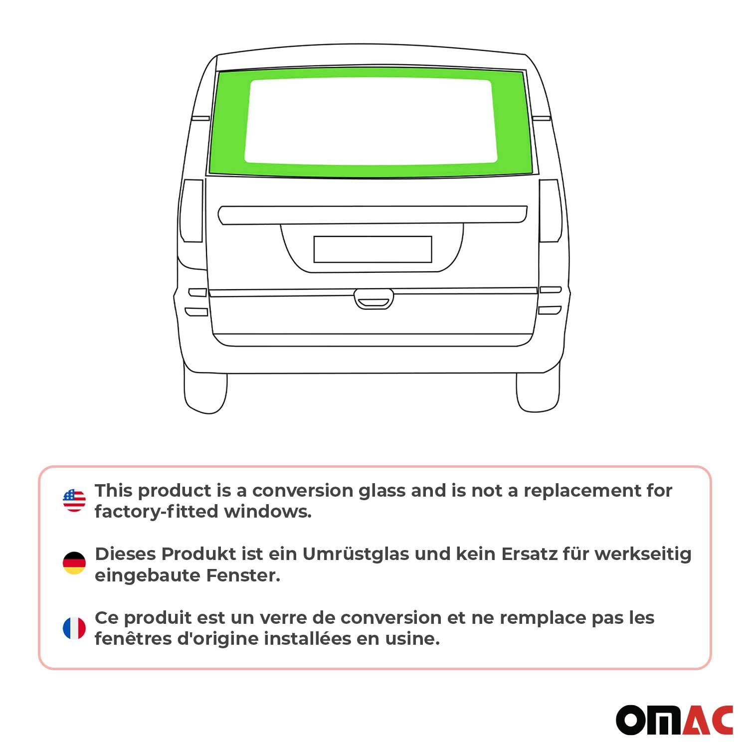 Vitre Porte pour Mercedes Vito W639 2003-2014 L1 L2 L3 Porte du hayon