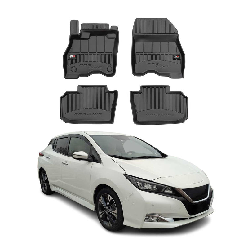 OMAC Tapis de sol en caoutchouc pour Nissan Leaf 2017-2023 Noir Premium