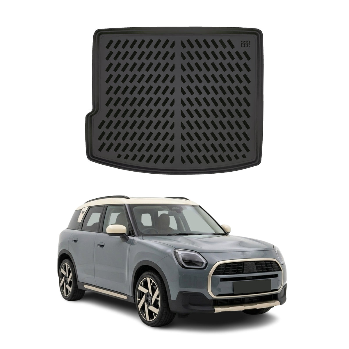 Tapis de coffre pour MINI Countryman SE ALL4 2024-2027 Noir 3D en Caoutchouc TPE