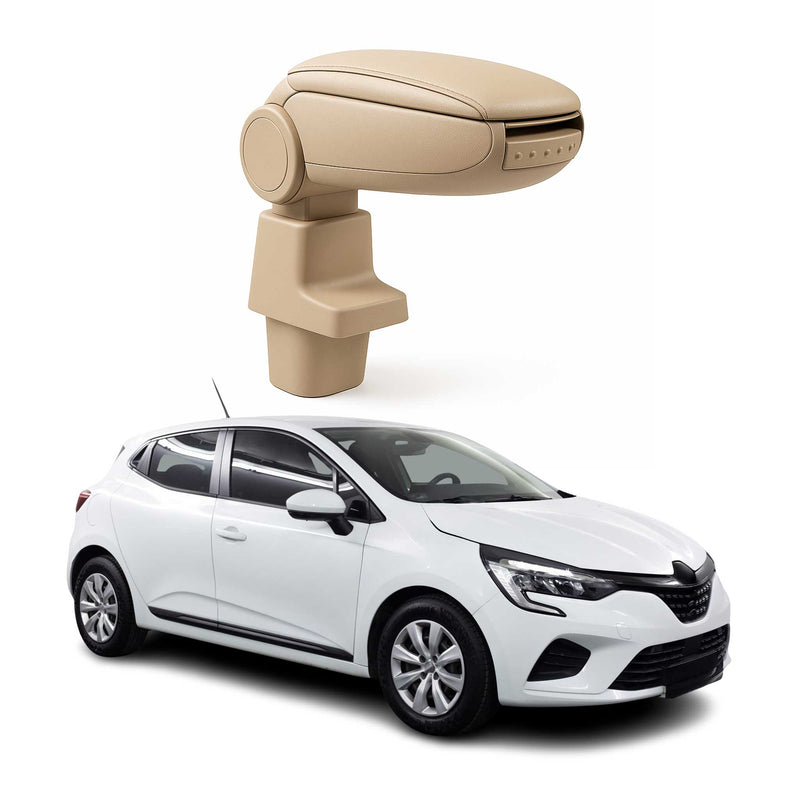 Accoudoir central pour Renault Clio V HB 2019-2023 Vinyl Abs Beige Simili-cuir