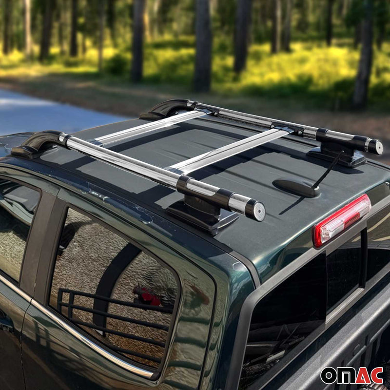 KIT Barres de toit trans+long pour Toyota Hilux 2015-2025 Aluminium Gris