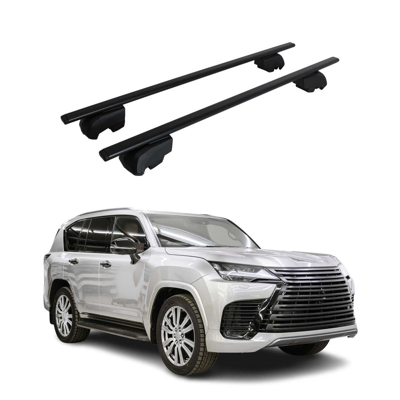 Barres de toit Transversales pour Lexus LX 2021-2025 ABE Fer Noir 2x