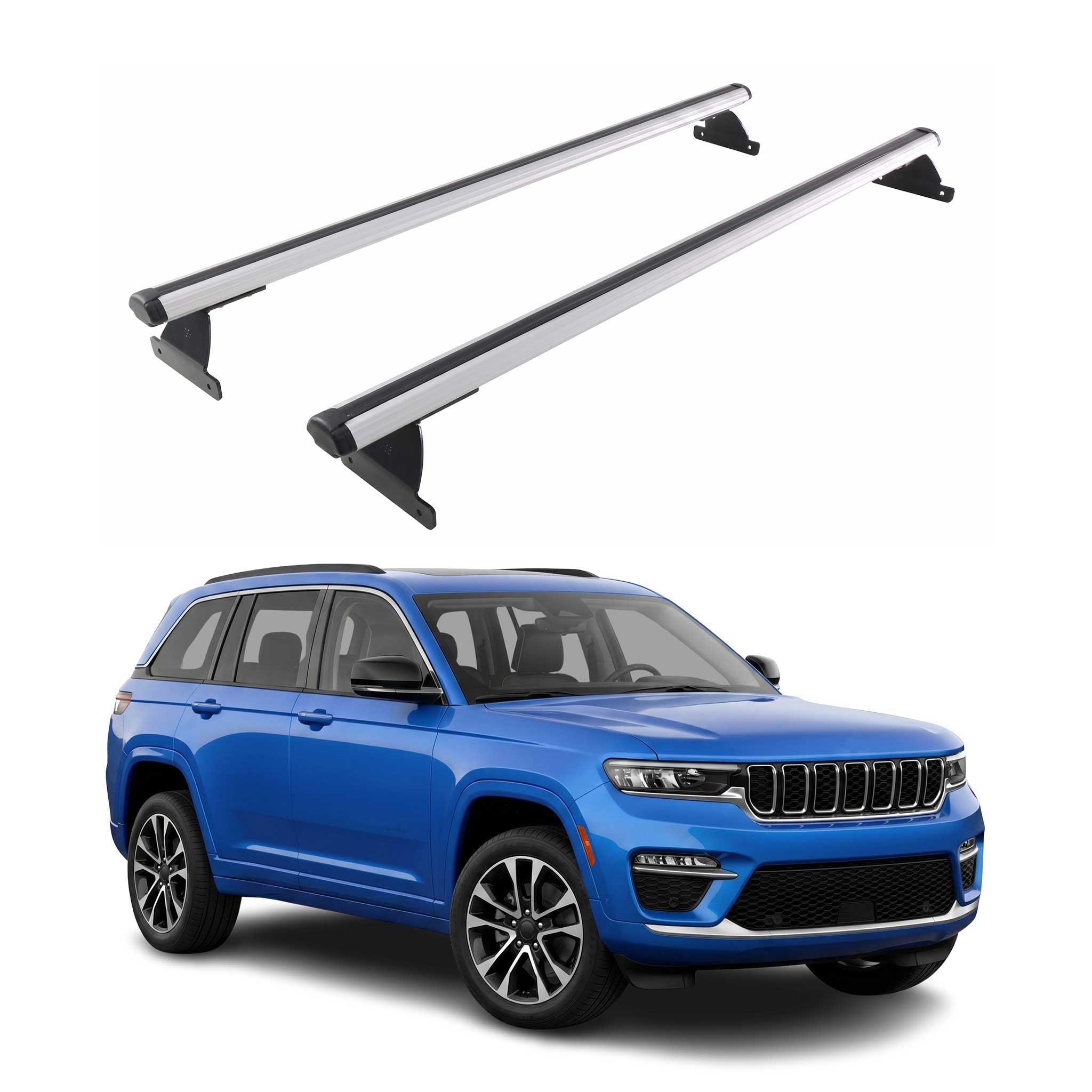 Barres de toit transversales pour Jeep Grand Cherokee V WL 2023-2026 Alu Gris