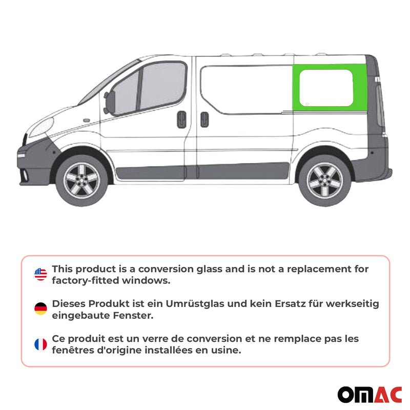 Vitre de Porte pour Opel Vivaro 2001-2014 L1 Arrière Droit Porte coulissante