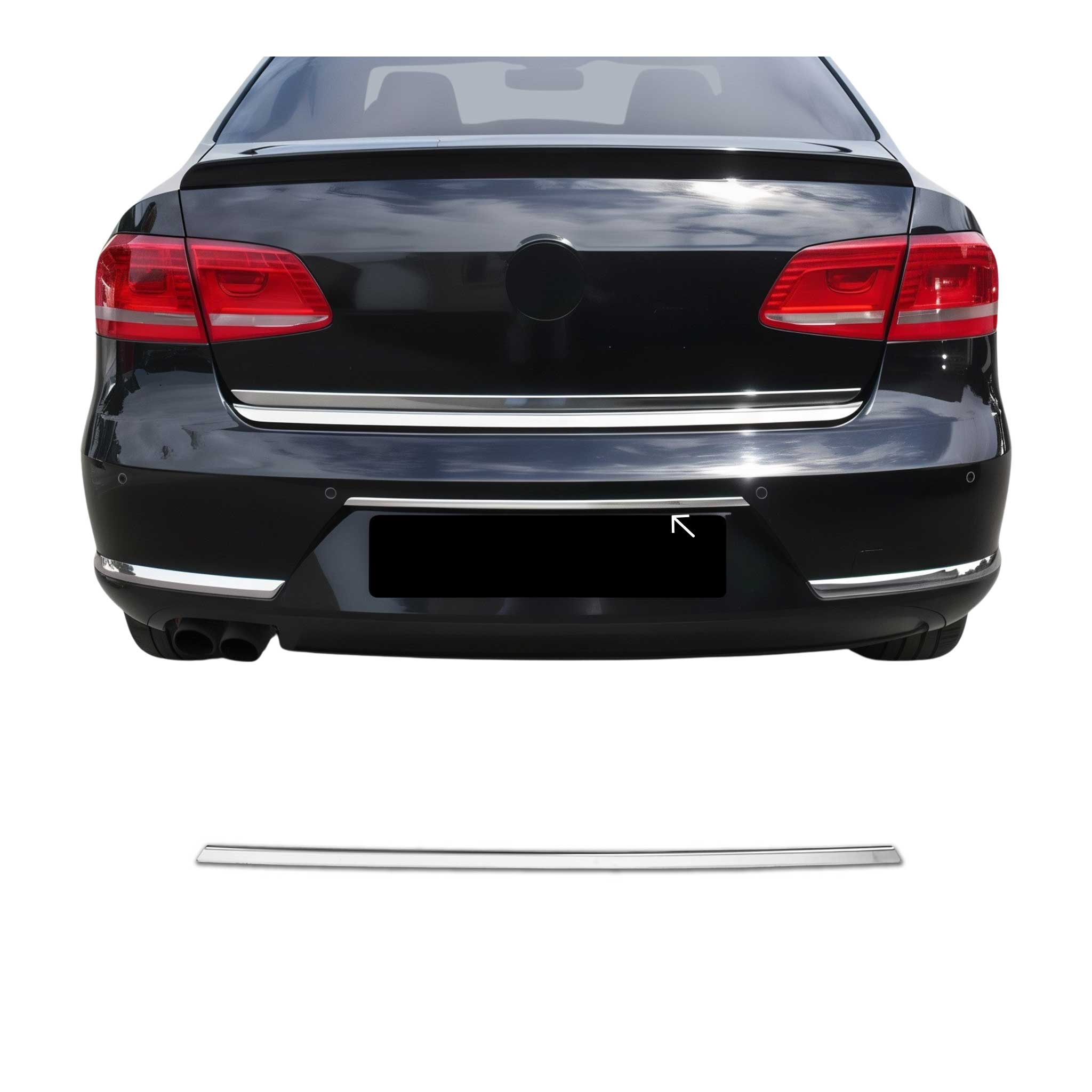 Couvercle de Poignée de Coffre Arrière pour VW Passat B7 2010-2015 acier inox