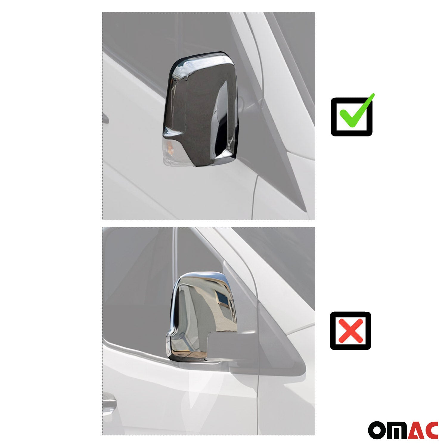 Coques de Rétroviseurs pour VW Crafter 2006-2017 en ABS Chromé Argent