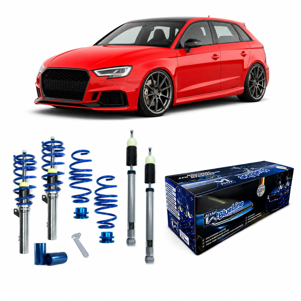 JOM BlueLine Combinés Filetés pour Audi A3 (8V) S3 RS3 2012-2020