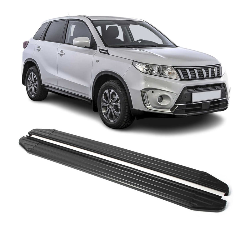 Marchepieds Latéraux pour Suzuki Vitara 2015-2023 Alu Noir ABE