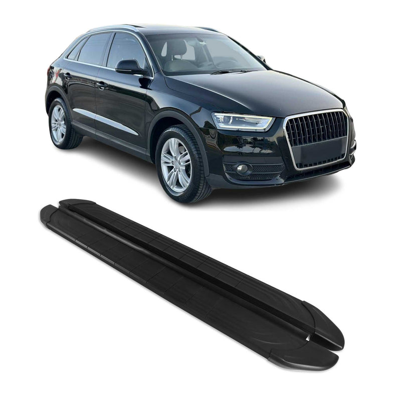 Marchepieds latéraux pédale pour Audi Q3 8U 2011-2018 2Pcs Aluminium Noir