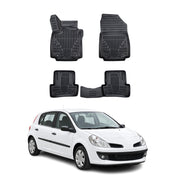 Tapis de sol pour Renault Clio 3 2005-2012 Noir 3D en TPE 4Pcs